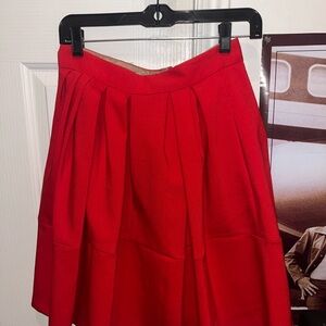 Elegant Red Women's Midi Skirt